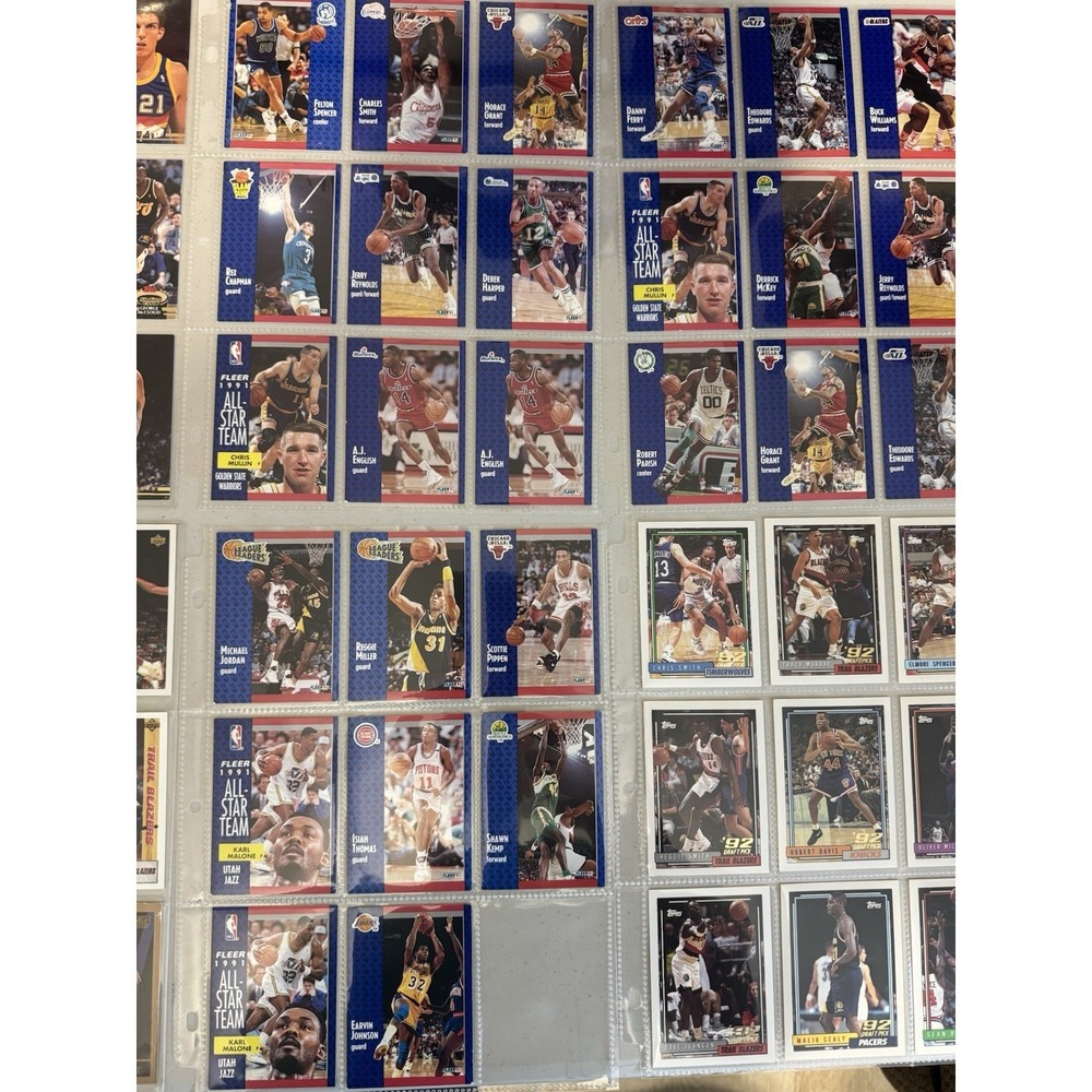1990's Basketball Cards Lot Of 101 Cards - Pippen, Jordan, Magic, Miller, Malone - Picture 2 of 4